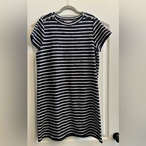 LOFT Black and White Sheath Mini Dress Casual Raglan